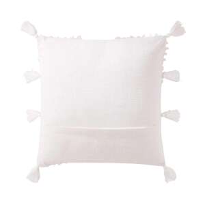 Fehér díszpárna rojtokkal, MAYAN RIVIERA - Díszpárna