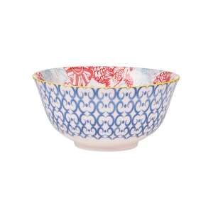 ORNAMENTS tálka 520 ml kék és piros madár mintával - Tál