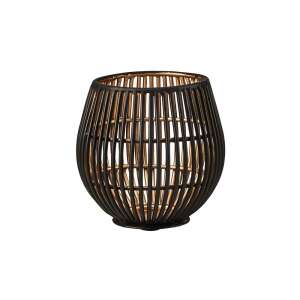 YOKO fekete fém mécsestartó, 9 cm magas, dekoratív otthoni dísz, modern design, ázsiai stílus, gyertyatartó, mécsestartó, gyertyalámpa - Mécsestartó