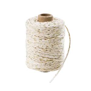 COTTON TWIST fehér-arany spárga, 50m-es tekercs - Kertépítés
