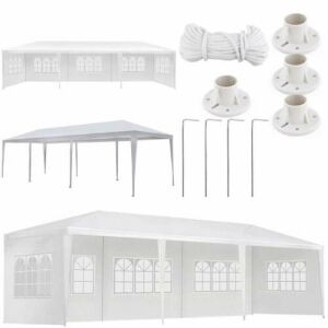Italform Garden Gazebo with 4 side walls 3x9m #white
