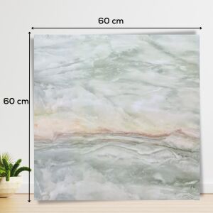 40 db öntapadó márványutánzat készlet, Vízálló, Modern kivitel, Könnyen felszerelhető, Erős ragasztó, 2 mm vastag, 14,4 nm fedőfelület, 60 x 60 cm, Türkiz