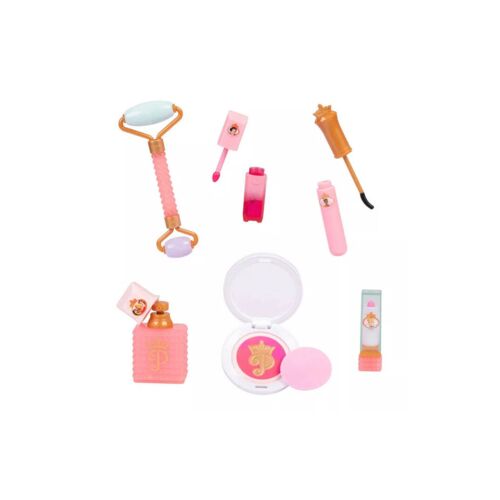 Sada na líčenie Disney Princesses, obsahuje jadeitový valček, kompaktné zrkadlo, špongiu na líčenie, fľašu s parfumom, rúž, maskaru, lesk na pery a mnoho ďalších