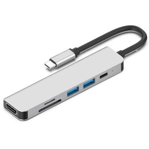 Statie de andocare, Profesional, Hub 6 in 1 CRISTALIS SALE™, portabil, Adaptor USB C,4K 30hz HDMI+PD 3.0+USB 3.0+ USB 2.0 pentru laptop, Argintiu 120968977 - Design interior