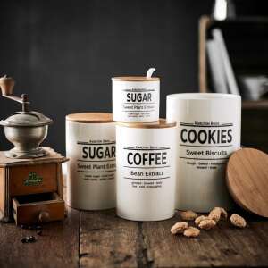 KARLTON BROS. Kávé, cukor és keksz tároló üvegek - Bros