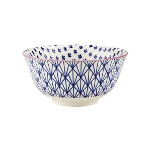 ORNAMENTS sötétkék-fehér mintás tálka, 520 ml - Tál