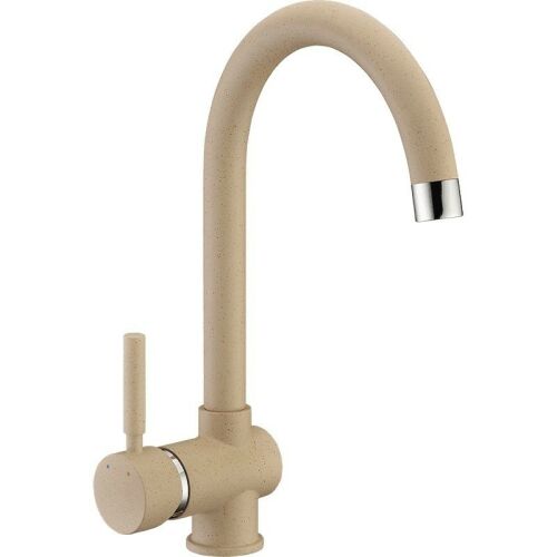 CasaBlanca SAND4H konyhai csaptelep, bézs gránit felület, egyetlen vezérlés, hattyúnyak