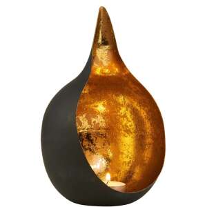 Közelkép a DELIGHT gyertyatartóról égő mécsessel, hangulatos világítás - Mécsestartó