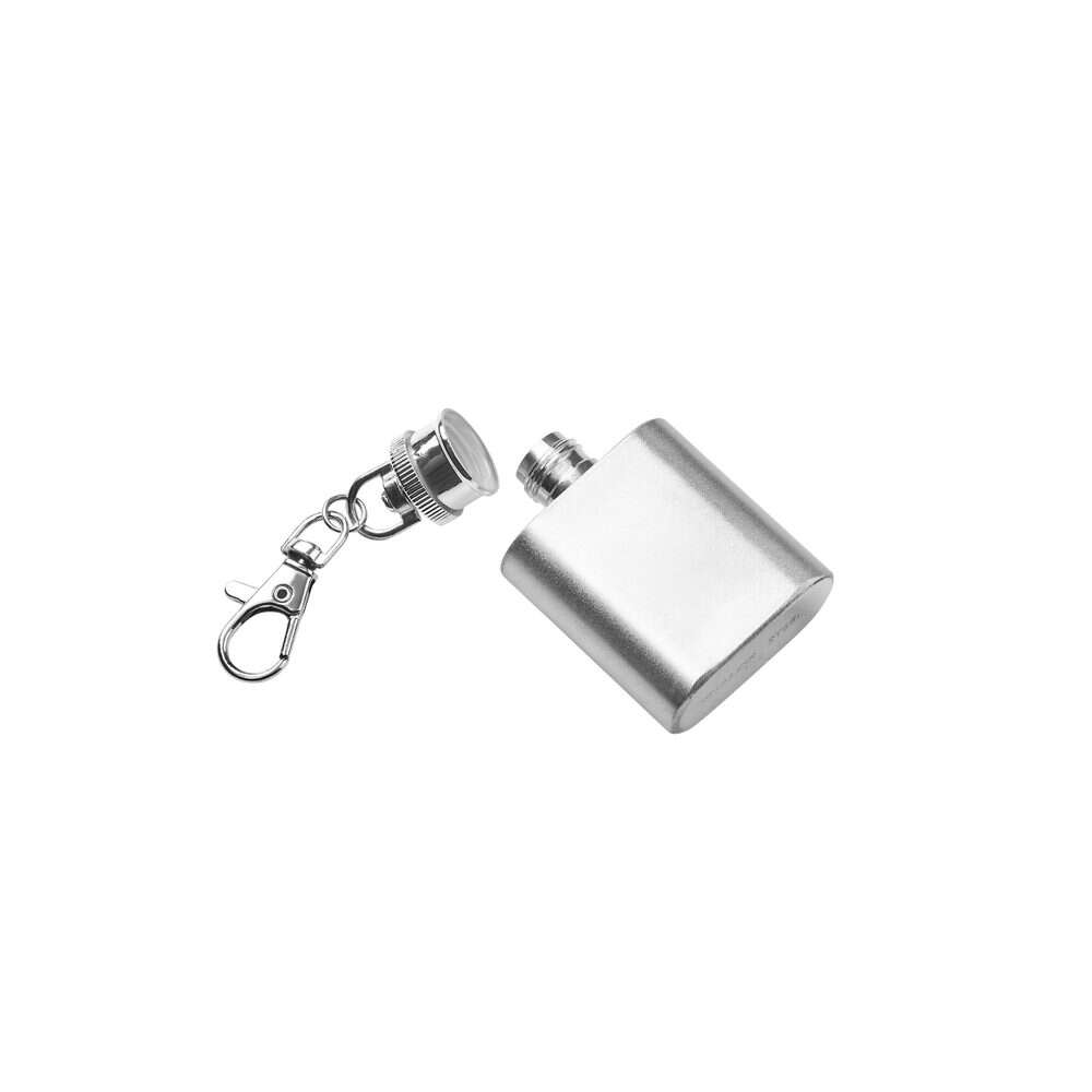 MINI FLASK mini laposüveg kulcstartó, ezüst, 29 ml