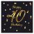 B&C Happy Birthday schwarz-goldene 40 Serviette