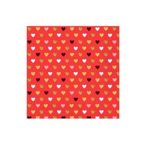 XOXO Czerwone serwetki w serca, 20 sztuk, 33x33cm, czerwone serwetki z sercami, serwetki dekoracyjne, serwetki na imprezę, serwetki stołowe, serwetki do obiadu - Godan