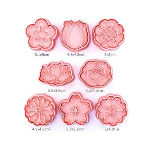 Virág alakú kekszkiszúrók, 9 darabos műanyag sütőforma készlet - Főzőedény & Sütőedény