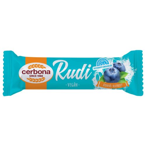 Cerbona Rudi zabbal, Áfonyás töltelékkel, kakaós bevonóval, hozzáadott cukor nélkül 30 g