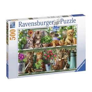 Ravensburger Puzzle 500 db - Cicák a polcon 93272619 Puzzle