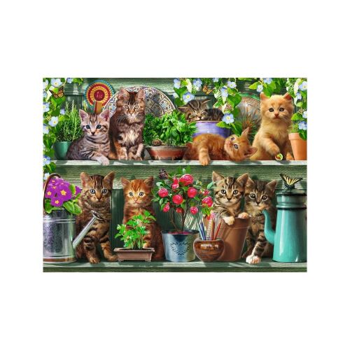 Ravensburger Cuki Cicák a Polcon 500-piece jigsaw puzzle image