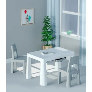 Pepita Dodo Dječji stol i stolice, bijeli stol sa sivim stolicama, savršeno za igraonicu ili spavaću sobu - Dječji stol i stolica