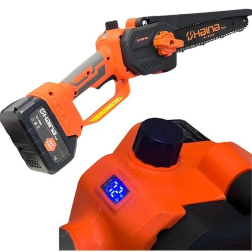 Haina 62V akkumulátoros láncfűrész LCD kijelzővel és automata láncfeszítővel