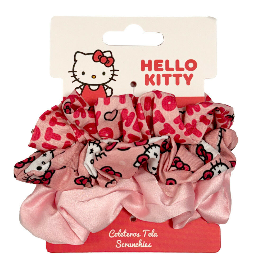 Set de benzi de par Hello Kitty Scrunchie din 3 piese
