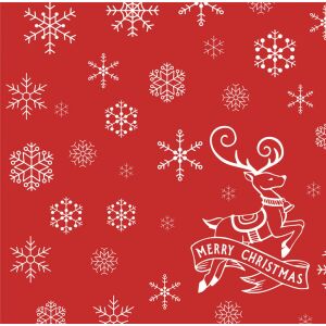 Fato Sztár karácsonyi szalvéta Christmas Deer Red 2 rétegű 38x38cm 40 szál/csomag 122366711 - FATO