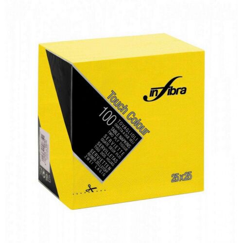 Infibra obrúsok 25x25cm citrónovo žltý 2-vrstvový 100 listov/bal 122367040