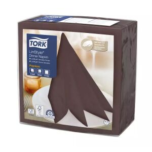 Tork szalvéta Linstyle, premium textilhatású, KAKAÓ, 39/1, 50db/csg, 12csg/karton 122367909 - Tork
