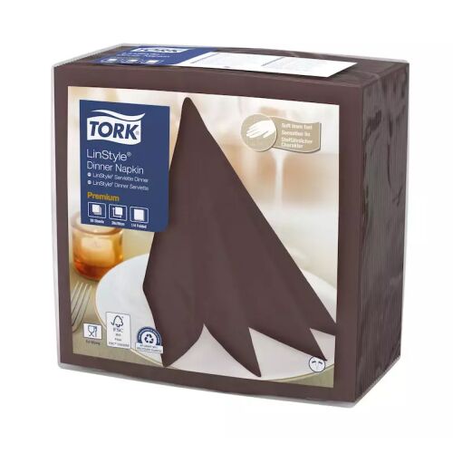 Tork szalvéta Linstyle, premium textilhatású, KAKAÓ, 39/1, 50db/csg, 12csg/karton 122367909