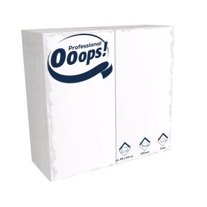 Ooops! szalvéta 33X33cm, 2r., 1/8 hajtás, FEHÉR, 100 lap/csg, 20csg/karton, 42karton/raklap 122368434 - Ooops!