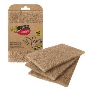 Tampoane exfoliante din material natural Set de 3 - YORK ECO NATURAL 122368677 - Bureti vase