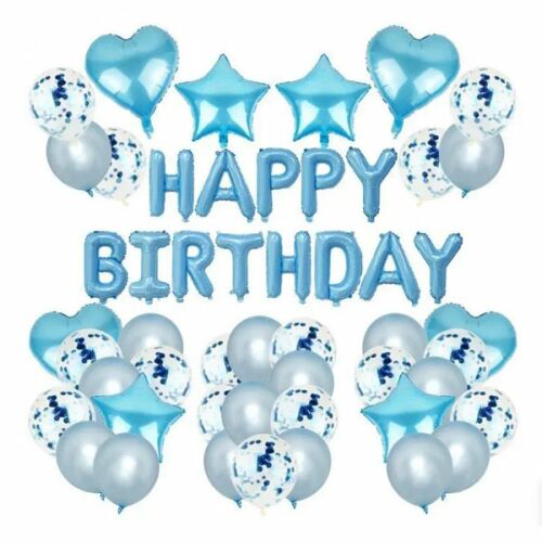Lufi szett 50 db-os - Boldog Születésnapot - Kék