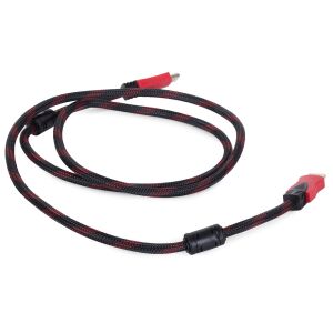 HDMI 2.0 kábel, 1,8m, nagy sebességű ethernet-tel, piros és fekete fonott kábel - HDMI kábel