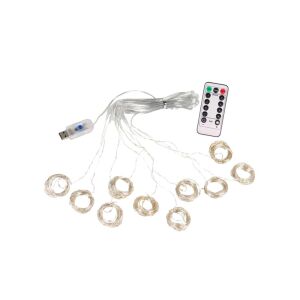 Csomagolatlan Fényfüggöny 300 LED fényfüggöny távirányítóval, hideg fehér - Nonbrand Fényfüzér