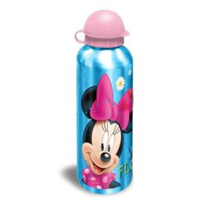 Алуминиева бутилка за вода Disney Minnie Mouse, 500 ml, синя с розов капак - Носител на храна и напитки