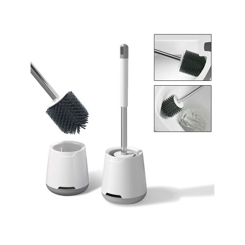 Szilikon WC kefe tartóval és használati példákkal