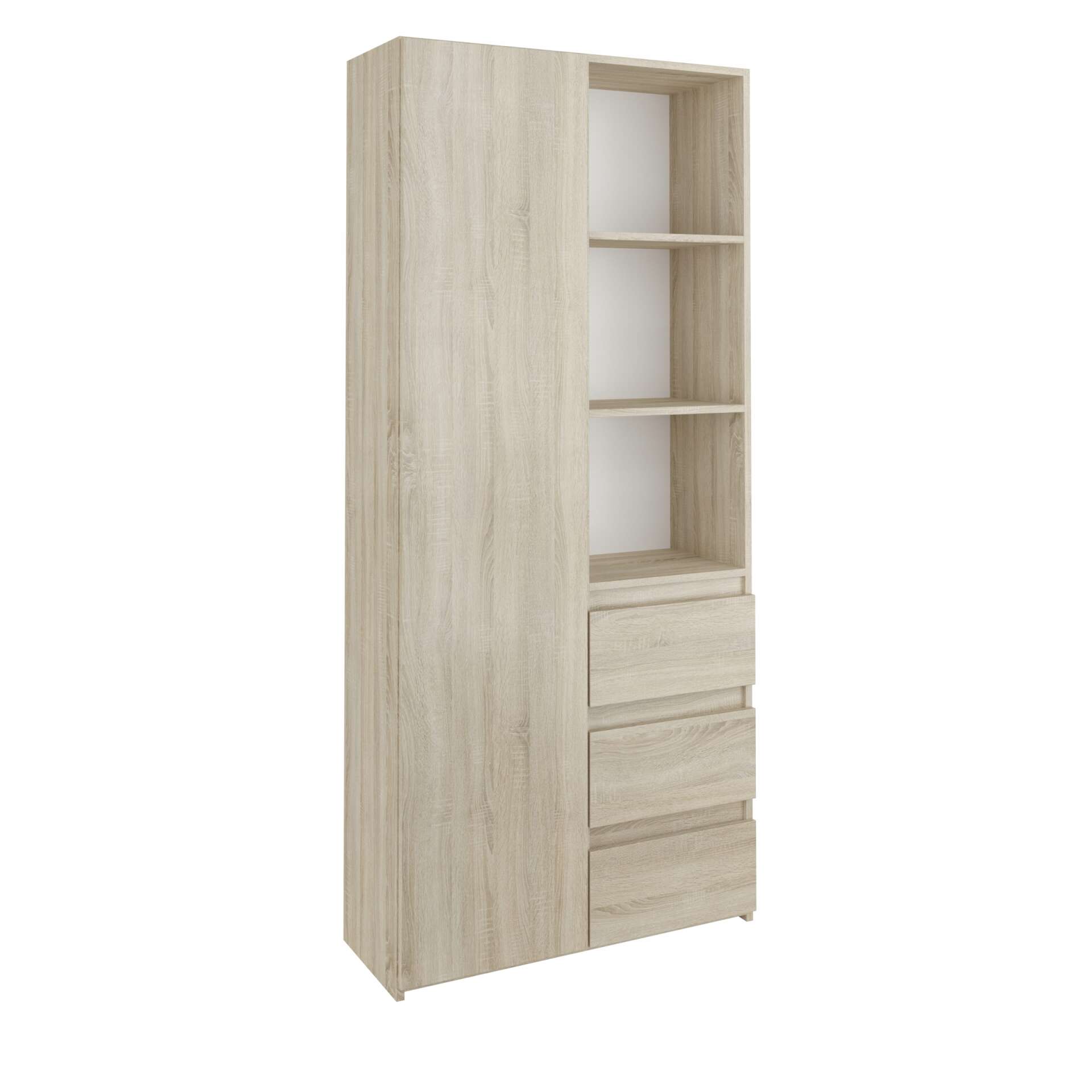 Gardróbszekrény, B80-S3,  180x80x30 cm, sonoma tölgy