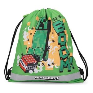 Minecraft Jolly sporttáska - Zöld húzózsinóros táska Creeper és TNT mintával - Tornazsák