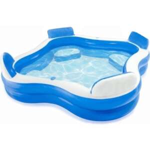 Creative Kids Medence 4 fejtámlával 51x183x183cm #kék-fehér