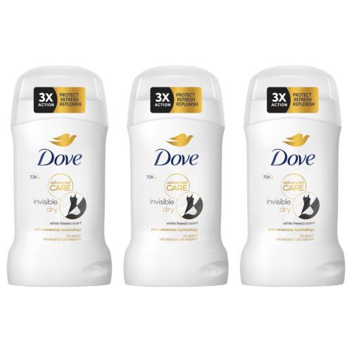Dove Advanced Care Invisible Dry Antyperspirant w sztyfcie 3 sztuki