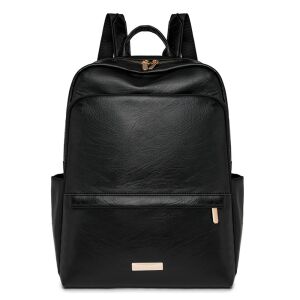 Čierny ruksak z PU kože Dollcini so zlatými akcentmi - Batohy