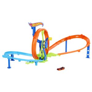 Hracia súprava Hot Wheels Rapid Launch & Loop Stunt Tracks s autom - Mattel