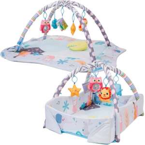 Sun Baby Játszószőnyeg játékhíddal - Bagoly és barátai #kék-szürke 40903563 Bébitornázó és játszószőnyeg - Bagoly