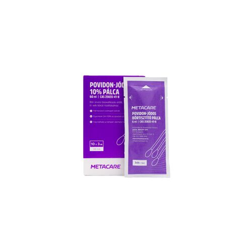METACARE povidon-jód 10% tamponpálca - 10 x 3 db - 60 ml 121109136