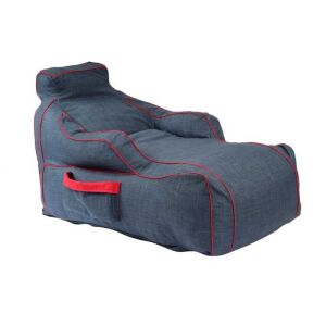 Pufrelax Player Gamer babzsák fotel kék farmer piros szegéllyel - Babzsákfotel & Ülőke