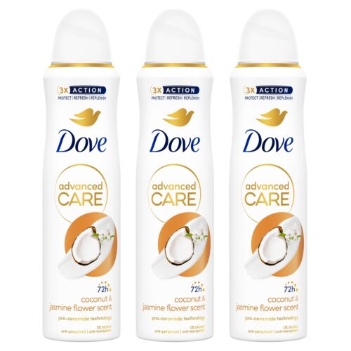 Dove Advanced Care dezodorant dla kobiet o zapachu kokosa i kwiatu jaśminu 3x150ml 121133867