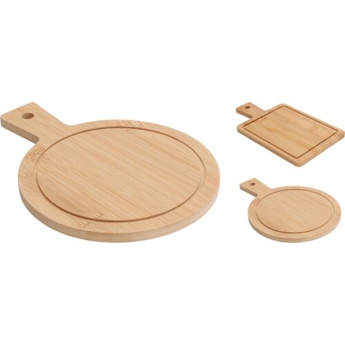 2er Set Hackmesser mit Griff Koopman International, Bambus, 19 cm, braun, rund