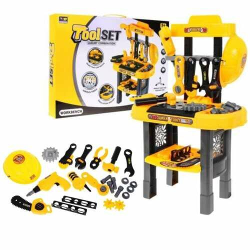 Csomagolássérült! - Diy 3 részes gyerek barkácsasztal szerszámokkal #fekete-sárga 121146598
