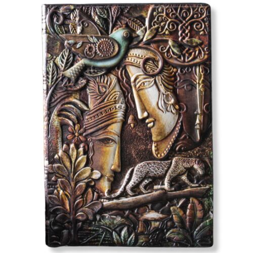 Bliss Journal, Eco-Leather Agenda, A5 formátum, 3D borító, kézzel készített, 200 vintage oldal, vonalas, varrás, többszínű