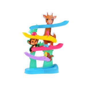 Dzsungel labdapálya játék zsiráffal és majommal, 2 golyóval - Golyópálya