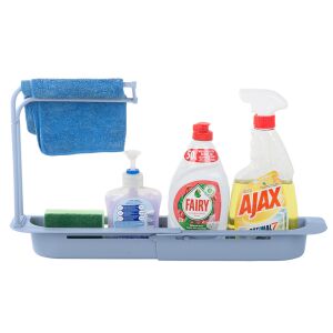 Állítható mosogató rendszerező mosogatószerrel, szivacsokkal és tisztítószerekkel - Mosogatószivacs