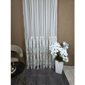 Ekrü - Szürke Kész Függöny 400x220