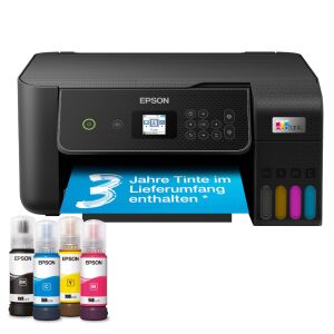 Epson EcoTank ET-2870 nyomtató tintapalackokkal és '3 év tinta' üzenettel - Irodatechnika